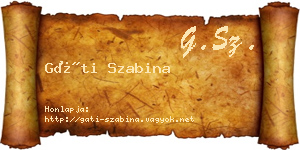 Gáti Szabina névjegykártya